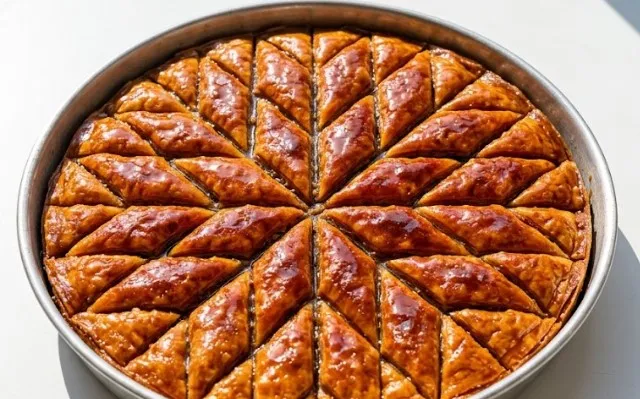 Starinska sočna baklava: Prefinjena geometrijska harmonija prhkih korica i prebogatog jezgra od oraha