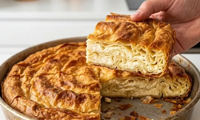 Brza domaća gibanica gužvara sa sitnim sirom direktno iz rerne