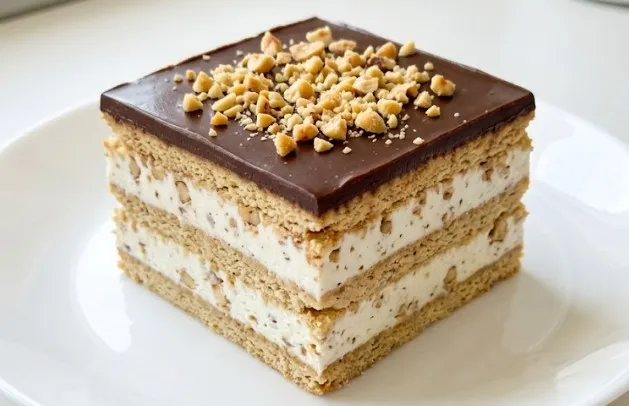 Osvežavajuća posna kremasta torta sa malinama i keksom bez pečenja kora