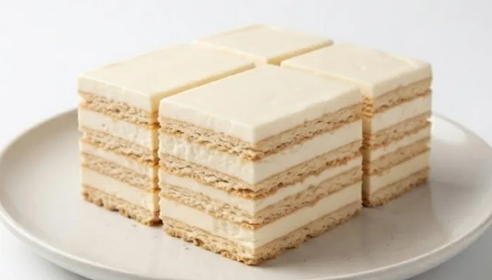 Kremaste keks kocke: Elegancija u belom