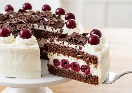 Svečana rođendanska Švarcvald torta sa višnjama i keksom bez pečenja kora