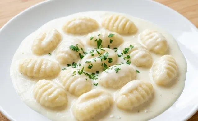 Tradicionalne domaće njoke sa krompirom u svilenkastom belom sosu