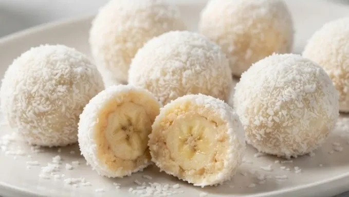 Kokos-banan zalogaji: Umetnost slatke jednostavnosti
