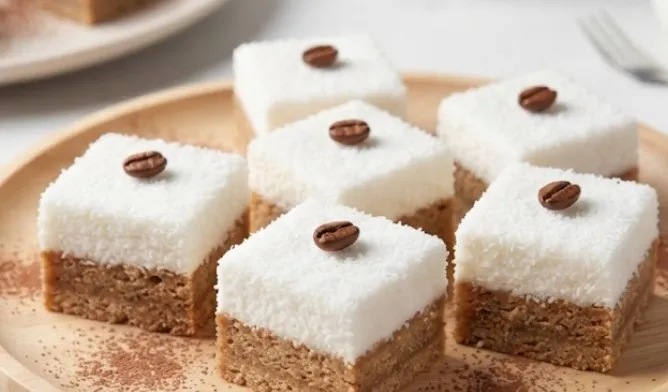 Kokos-kafa keks kocke: Umetnost slatke harmonije