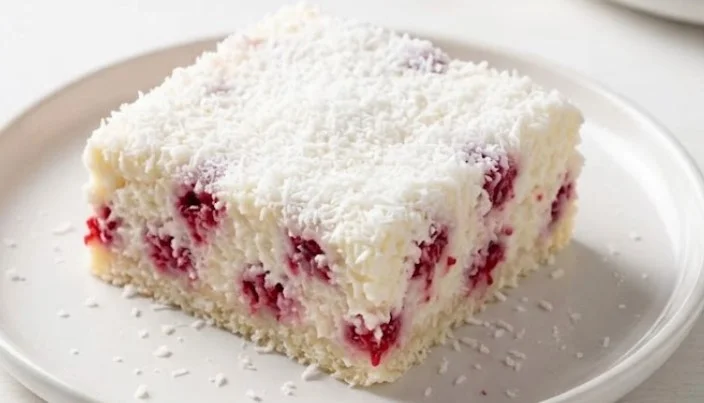 Kokos malina kocke: Umetnost slatke harmonije