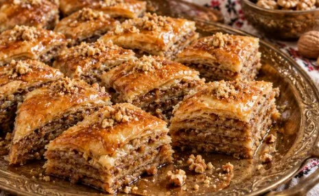 Baklava sa Orasima: Savršena Harmonija Hrskavih Kora i Bogatog Nadeva